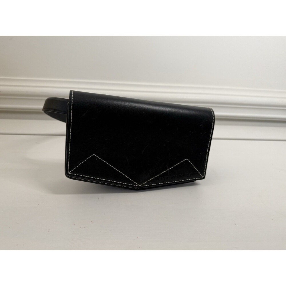 ✿ Calvin Klein Jeans Black Leather Belt Bag Crossbody Minimalist Chic